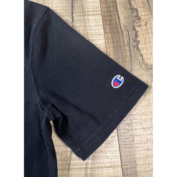 Vtg Champion Heritage Patchwork T-Shirt Mixed Stitched Big C Logo Small Black . - Picture 3 of 8